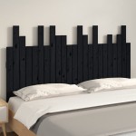 vidaXL Tăblie de pat pentru perete, negru 146,5x3x80 cm lemn masiv pin vidaXL Tăblie de pat pentru perete, negru 146,5x3x80 cm lemn masiv pin