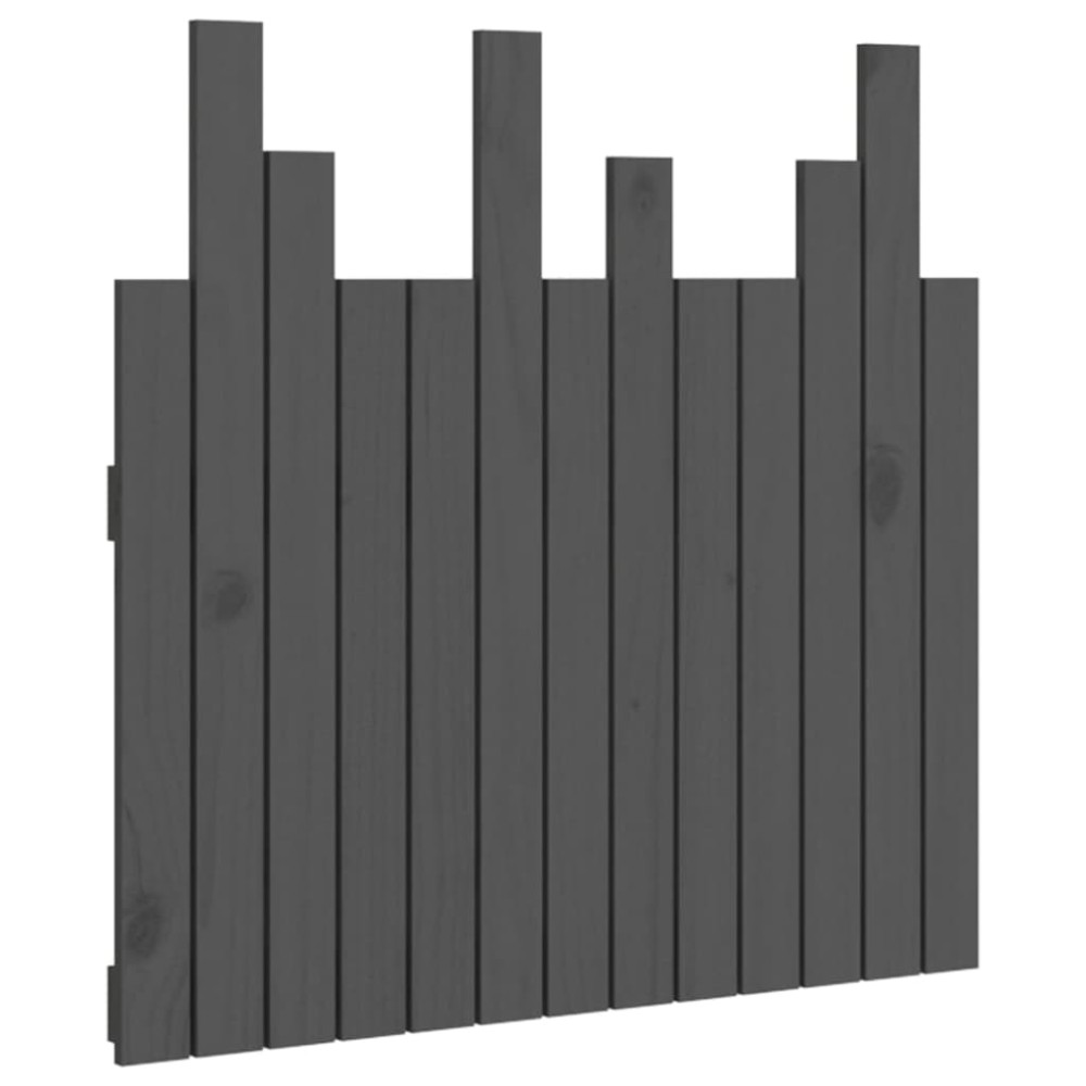 vidaXL Tăblie de pat pentru perete, gri, 82,5x3x80 cm, lemn masiv pin