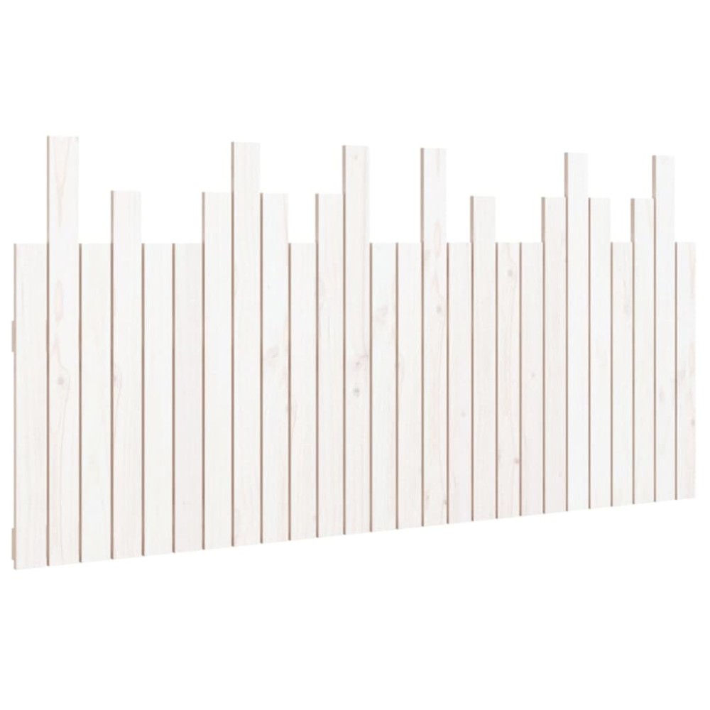 vidaXL Tăblie de pat pentru perete, alb, 166x3x80 cm, lemn masiv pin