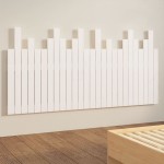 vidaXL Tăblie de pat pentru perete, alb, 166x3x80 cm, lemn masiv pin