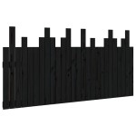 vidaXL Tăblie de pat pentru perete, negru, 166x3x80 cm, lemn masiv pin
