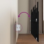 vidaXL Tăblie de pat pentru perete, negru, 166x3x80 cm, lemn masiv pin