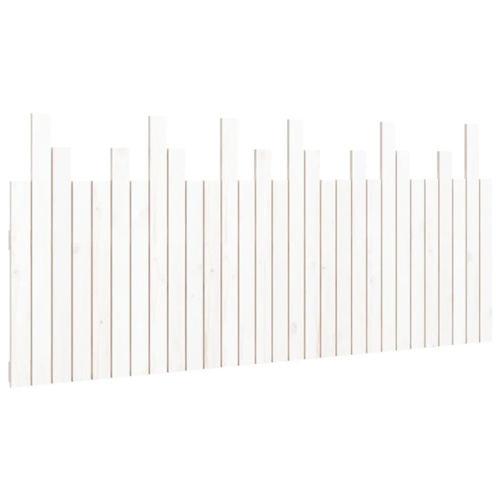 vidaXL Tăblie de pat pentru perete, alb, 185x3x80 cm, lemn masiv pin