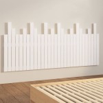 vidaXL Tăblie de pat pentru perete, alb, 185x3x80 cm, lemn masiv pin