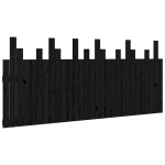 vidaXL Tăblie de pat pentru perete, negru, 185x3x80 cm, lemn masiv pin