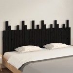 vidaXL Tăblie de pat pentru perete, negru, 185x3x80 cm, lemn masiv pin