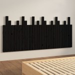 vidaXL Tăblie de pat pentru perete, negru, 185x3x80 cm, lemn masiv pin