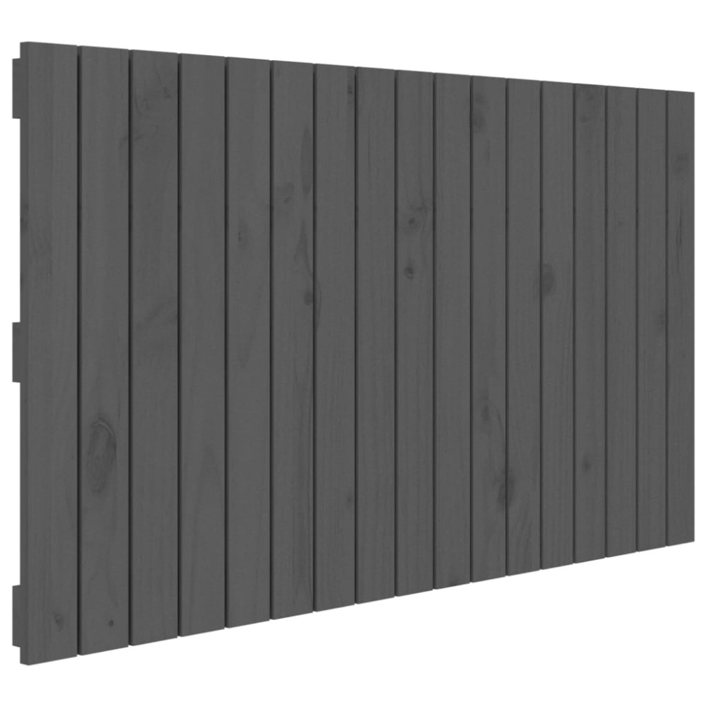 vidaXL Tăblie de pat pentru perete, gri, 108x3x60 cm, lemn masiv pin