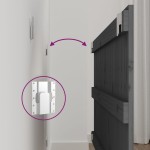 vidaXL Tăblie de pat pentru perete, gri, 108x3x60 cm, lemn masiv pin
