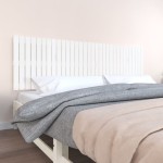 vidaXL Tăblie de pat pentru perete, alb, 204x3x60 cm, lemn masiv pin