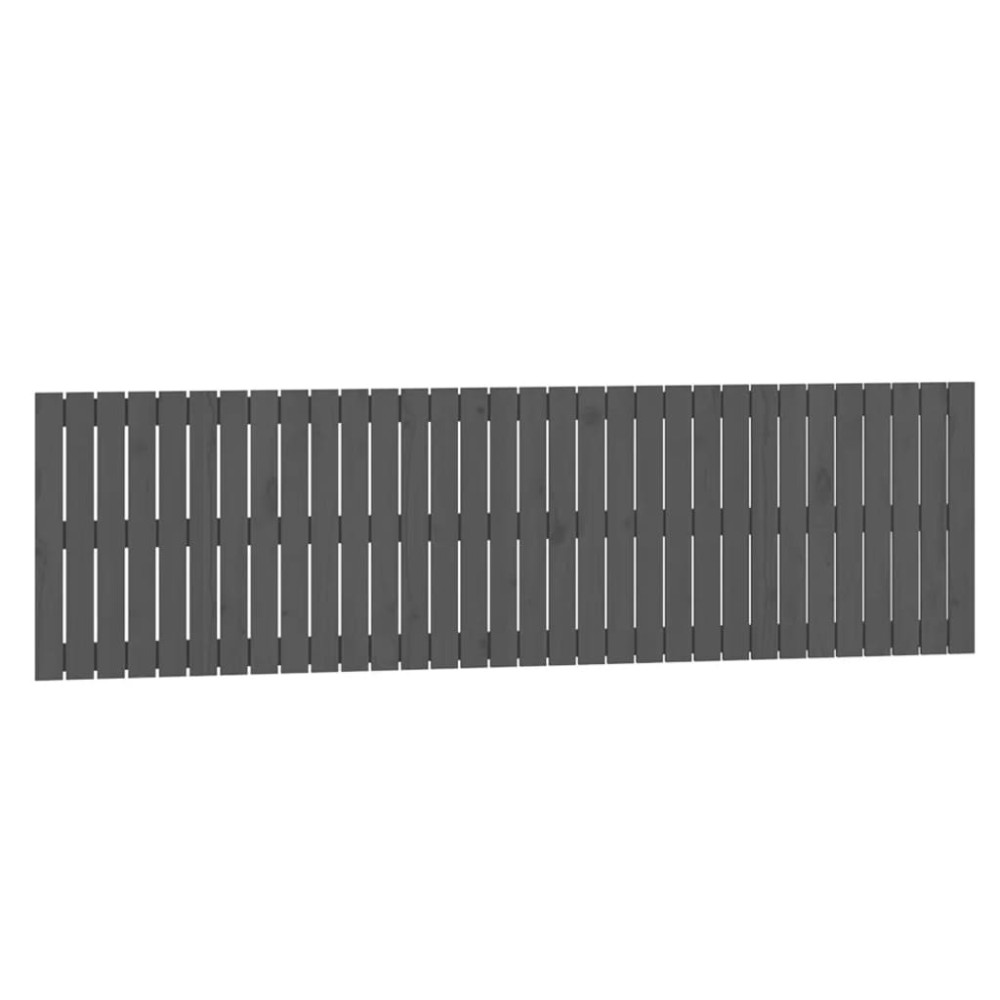 vidaXL Tăblie de pat pentru perete, gri, 204x3x60 cm, lemn masiv pin