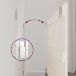 vidaXL Tăblie de pat pentru perete, alb, 95,5x3x60 cm, lemn masiv pin