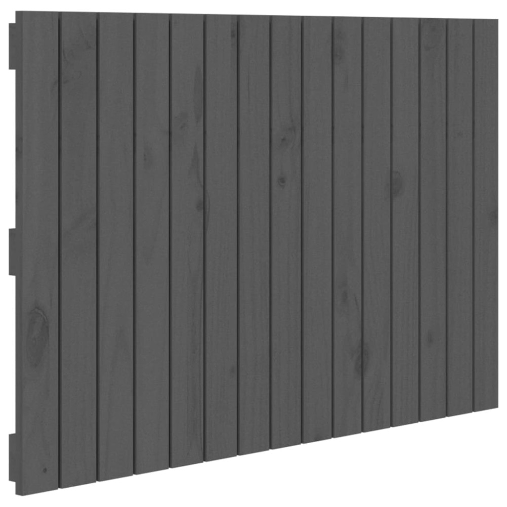 vidaXL Tăblie de pat pentru perete, gri, 95,5x3x60 cm, lemn masiv pin