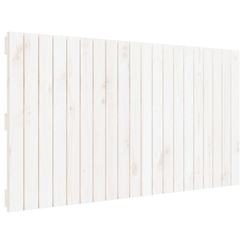 vidaXL Tăblie de pat pentru perete, alb, 127,5x3x60 cm, lemn masiv pin