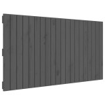 vidaXL Tăblie de pat pentru perete, gri, 127,5x3x60 cm, lemn masiv pin