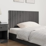vidaXL Tăblie de pat pentru perete, gri, 127,5x3x60 cm, lemn masiv pin