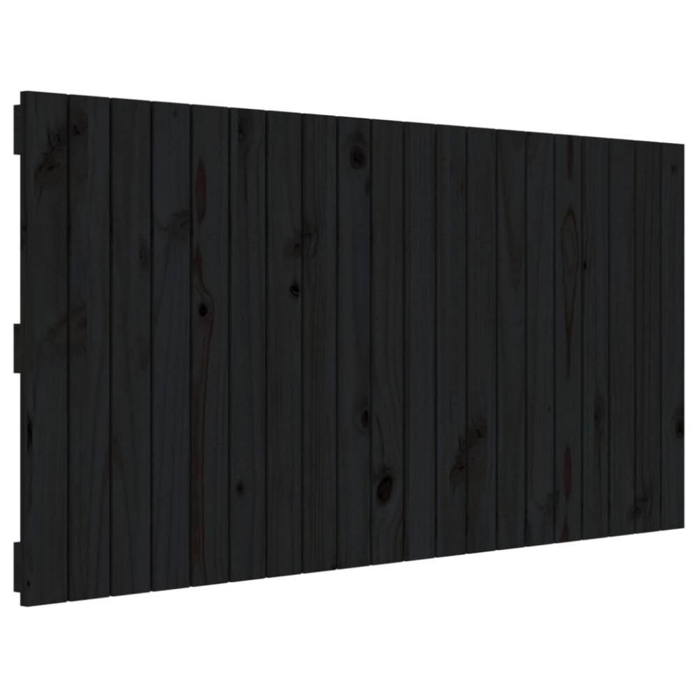 vidaXL Tăblie de pat pentru perete, negru, 127,5x3x60 cm