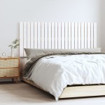 vidaXL Tăblie de pat pentru perete, alb, 147x3x60 cm, lemn masiv pin
