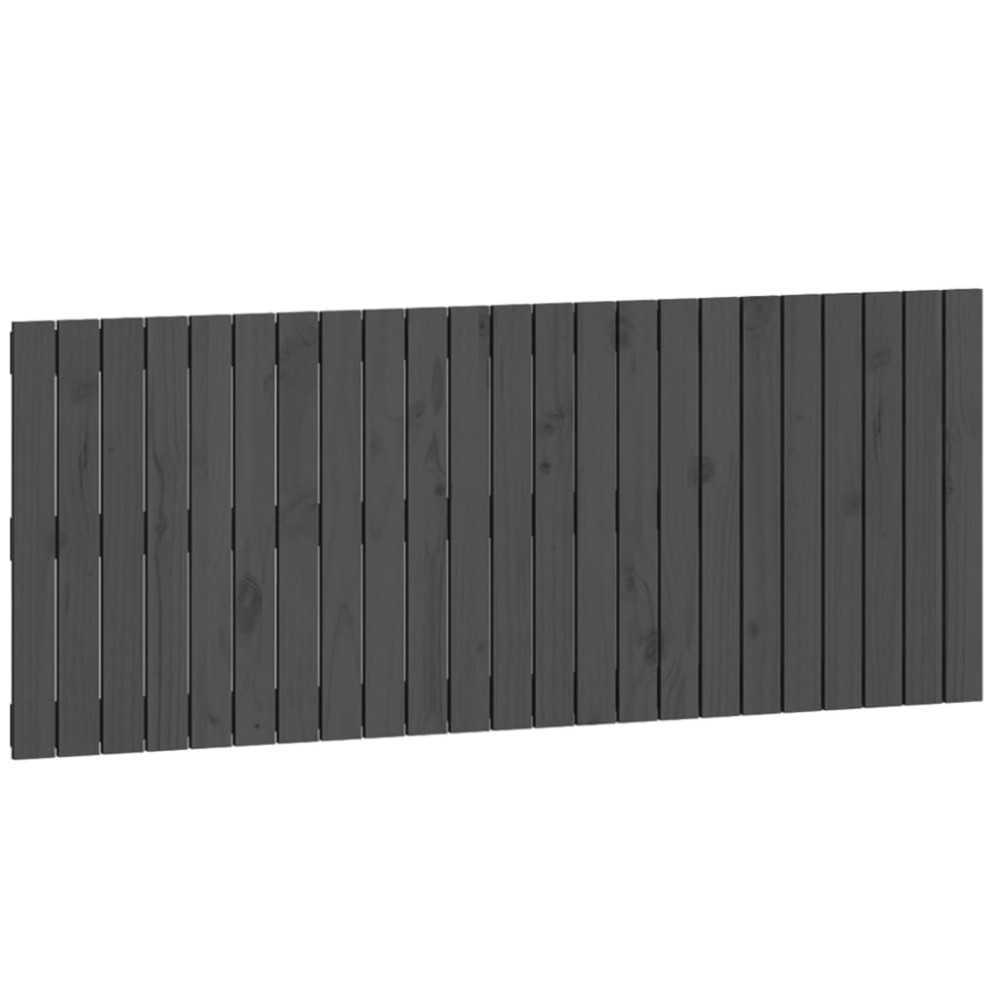 vidaXL Tăblie de pat pentru perete, gri, 147x3x60 cm, lemn masiv pin