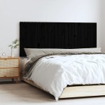 vidaXL Tăblie de pat pentru perete, negru, 147x3x60 cm, lemn masiv pin vidaXL Tăblie de pat pentru perete, negru, 147x3x60 cm, lemn masiv pin