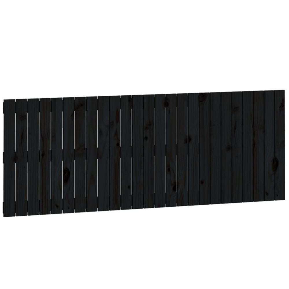 vidaXL Tăblie de pat pentru perete, negru, 159,5x3x60 cm