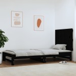vidaXL Tăblie de pat pentru perete, negru, 82,5x3x60cm, lemn masiv pin vidaXL Tăblie de pat pentru perete, negru, 82,5x3x60cm, lemn masiv pin