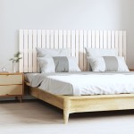 vidaXL Tăblie de pat pentru perete, alb, 166x3x60 cm, lemn masiv pin