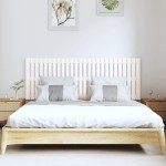 vidaXL Tăblie de pat pentru perete, alb, 166x3x60 cm, lemn masiv pin