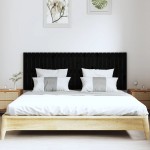 vidaXL Tăblie de pat pentru perete, negru, 166x3x60 cm, lemn masiv pin vidaXL Tăblie de pat pentru perete, negru, 166x3x60 cm, lemn masiv pin