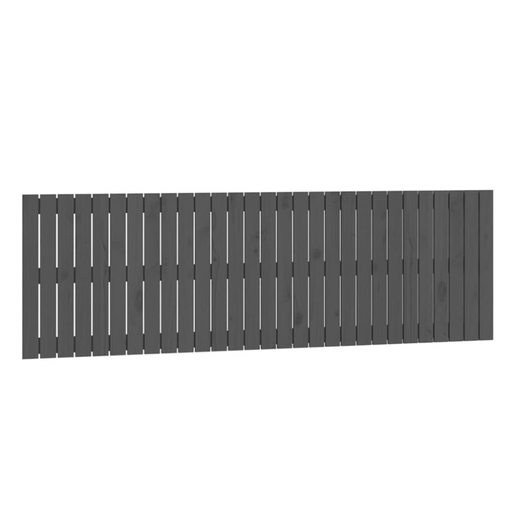 vidaXL Tăblie de pat pentru perete, gri, 185x3x60 cm, lemn masiv pin