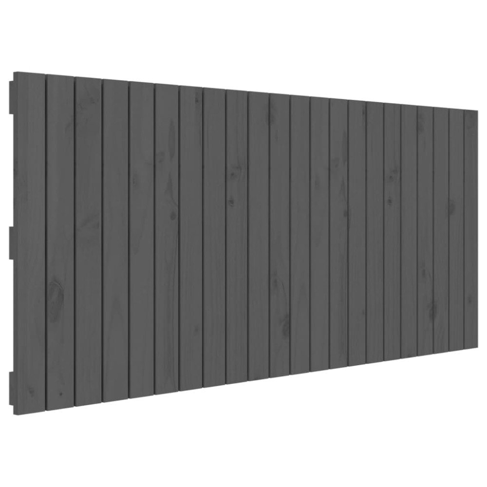 vidaXL Tăblie de pat pentru perete, gri, 140x3x60 cm, lemn masiv pin