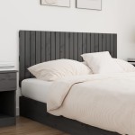 vidaXL Tăblie de pat pentru perete, gri, 140x3x60 cm, lemn masiv pin