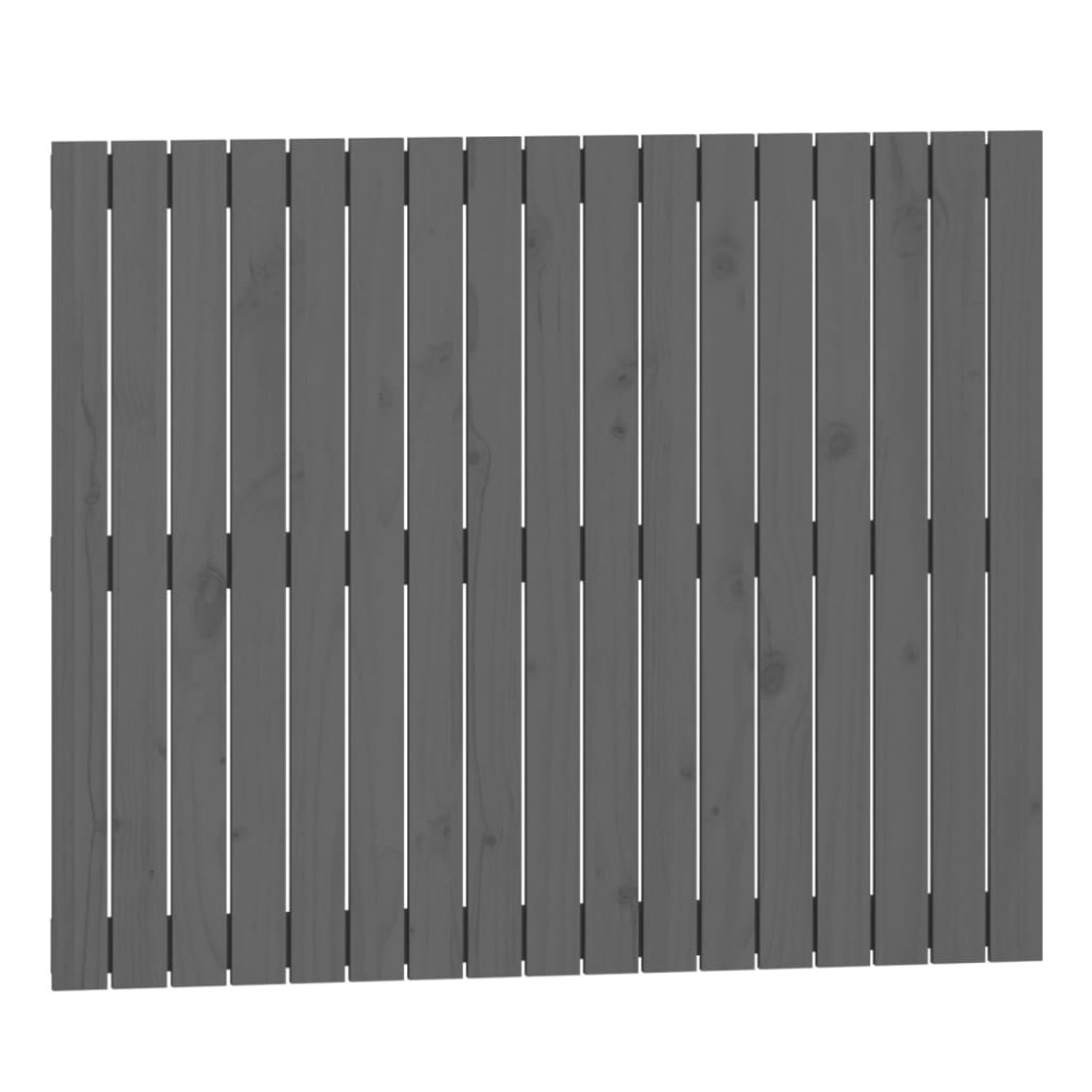 vidaXL Tăblie de pat pentru perete, gri, 108x3x90 cm, lemn masiv pin