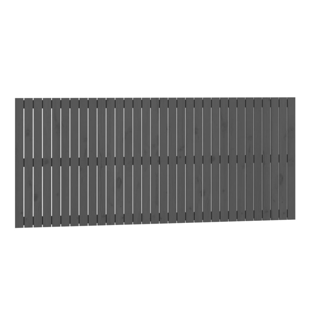 vidaXL Tăblie de pat pentru perete, gri, 204x3x90 cm, lemn masiv pin