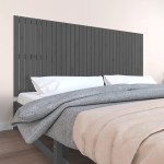 vidaXL Tăblie de pat pentru perete, gri, 204x3x90 cm, lemn masiv pin vidaXL Tăblie de pat pentru perete, gri, 204x3x90 cm, lemn masiv pin
