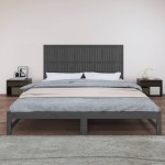 vidaXL Tăblie de pat pentru perete, gri, 204x3x90 cm, lemn masiv pin vidaXL Tăblie de pat pentru perete, gri, 204x3x90 cm, lemn masiv pin