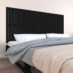vidaXL Tăblie de pat pentru perete, negru, 204x3x90 cm, lemn masiv pin vidaXL Tăblie de pat pentru perete, negru, 204x3x90 cm, lemn masiv pin