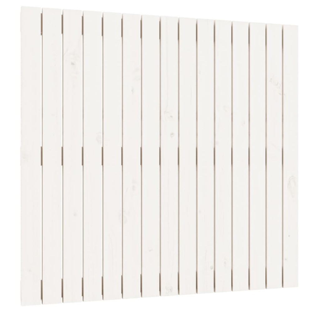 vidaXL Tăblie de pat pentru perete, alb, 95,5x3x90 cm, lemn masiv pin