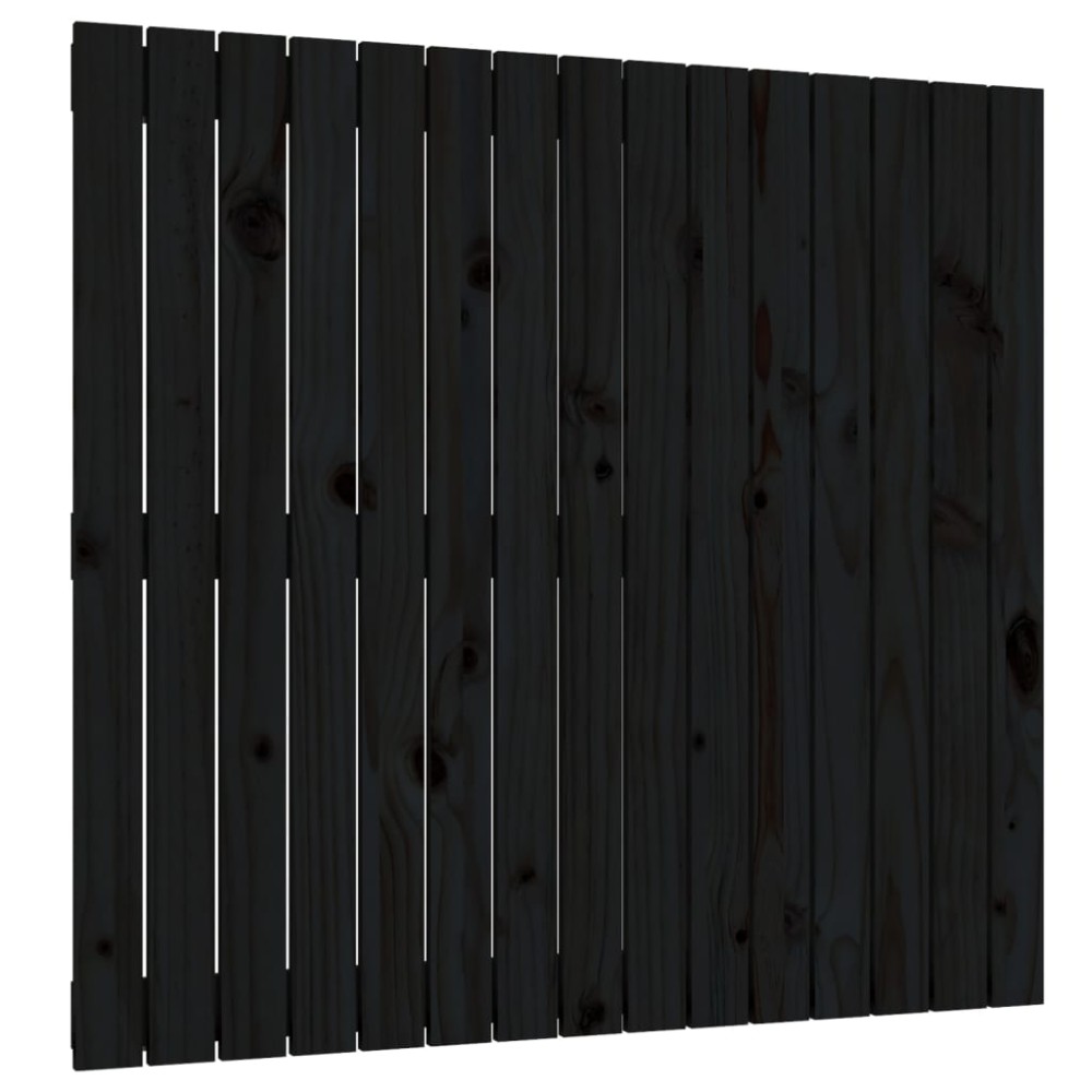 vidaXL Tăblie de pat pentru perete, negru, 95,5x3x90cm, lemn masiv pin