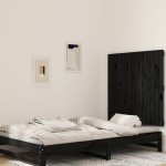 vidaXL Tăblie de pat pentru perete, negru, 95,5x3x90cm, lemn masiv pin vidaXL Tăblie de pat pentru perete, negru, 95,5x3x90cm, lemn masiv pin