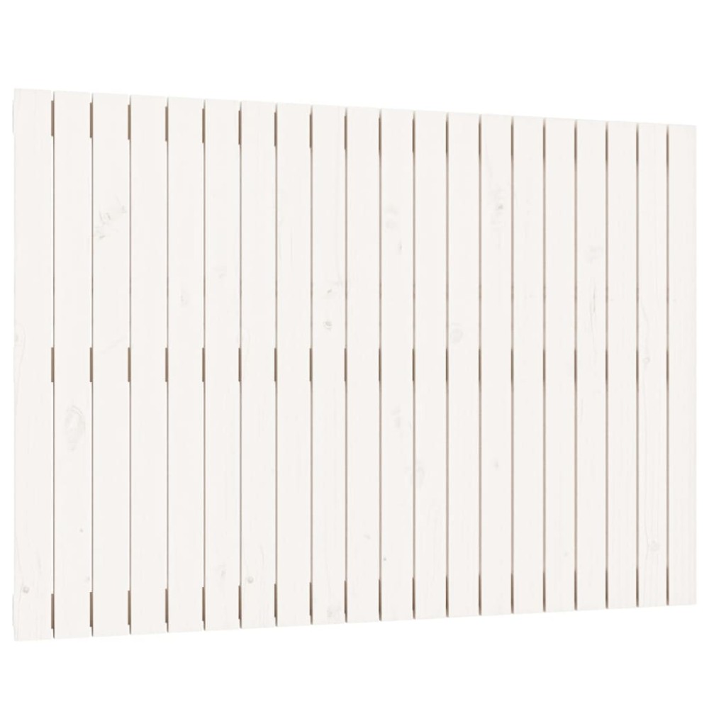vidaXL Tăblie de pat pentru perete, alb, 127,5x3x90 cm, lemn masiv pin