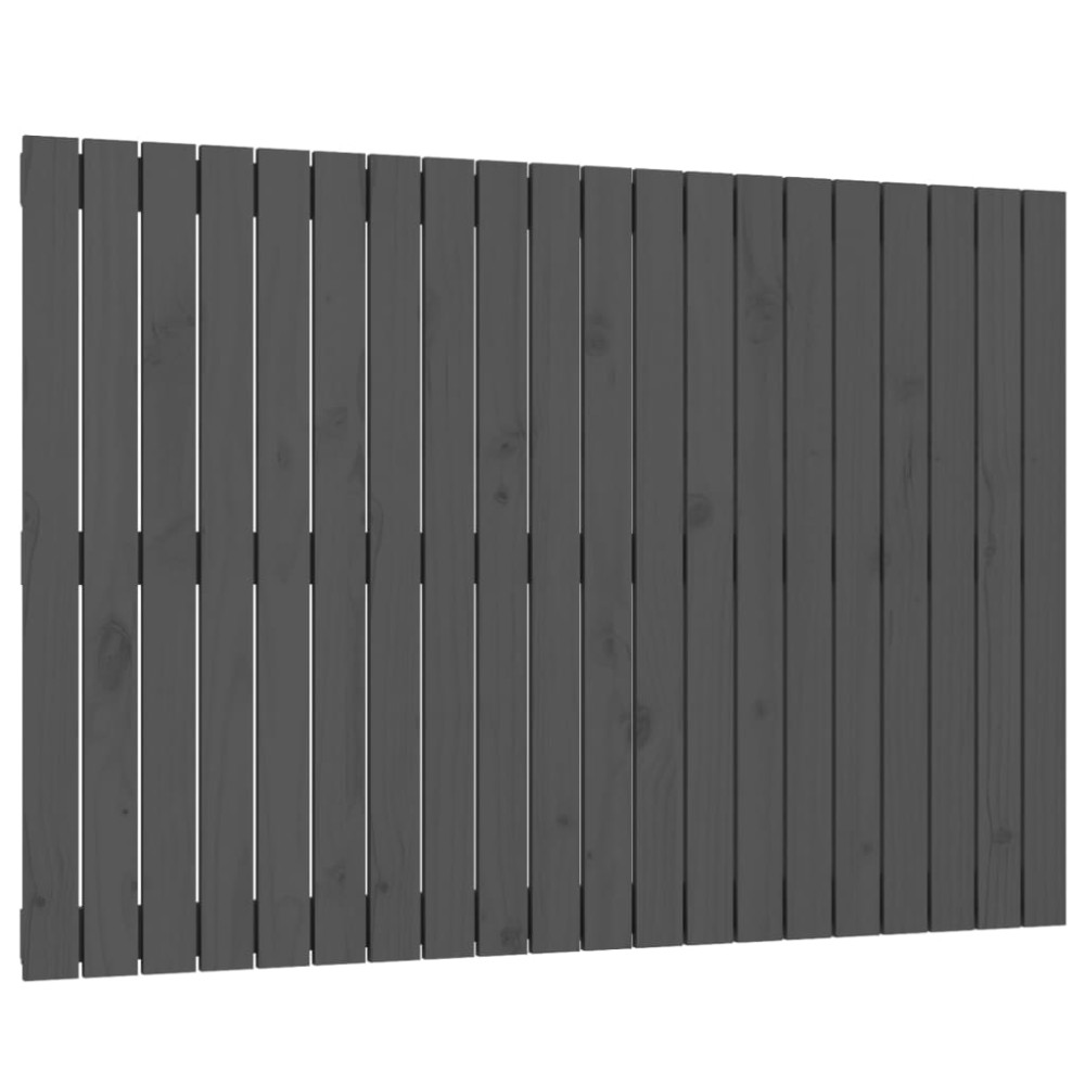 vidaXL Tăblie de pat pentru perete, gri, 127,5x3x90 cm, lemn masiv pin