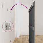 vidaXL Tăblie de pat pentru perete, gri, 127,5x3x90 cm, lemn masiv pin