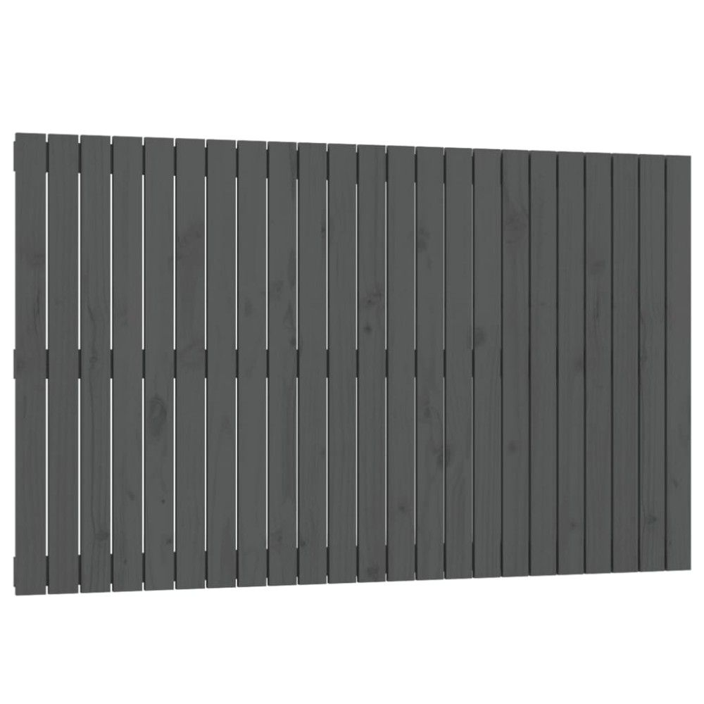 vidaXL Tăblie de pat pentru perete, gri, 147x3x90 cm, lemn masiv pin