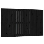 vidaXL Tăblie de pat pentru perete, negru, 147x3x90 cm, lemn masiv pin