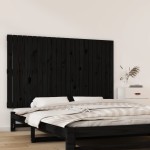 vidaXL Tăblie de pat pentru perete, negru, 147x3x90 cm, lemn masiv pin