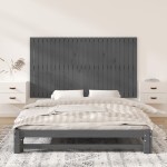 vidaXL Tăblie de pat pentru perete, gri, 159,5x3x90 cm, lemn masiv pin