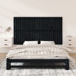 vidaXL Tăblie de pat pentru perete, negru, 159,5x3x90 cm