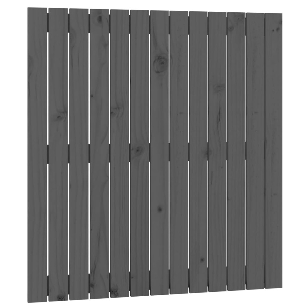 vidaXL Tăblie de pat pentru perete, gri, 82,5x3x90 cm, lemn masiv pin