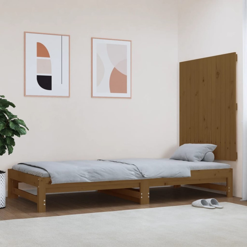vidaXL Tăblie de pat pentru perete, maro miere, 82,5x3x90 cm, lemn pin